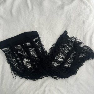 Elegant Black Fringe Lingerie Skirt